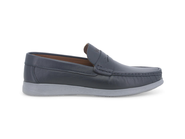 Melluso Uomo Mocassini Comfort Estivi Tomaia Pelle Blu U56011-232677